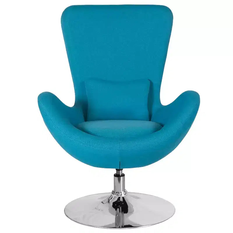 Emma and Oliver Swiveling Side Reception Chair with Back Pillow