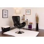 Emma and Oliver Swiveling Side Reception Chair with Back Pillow