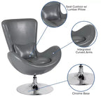 Emma and Oliver Swiveling Side Reception Chair with Back Pillow