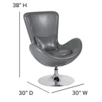 Emma and Oliver Swiveling Side Reception Chair with Back Pillow