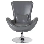 Emma and Oliver Swiveling Side Reception Chair with Back Pillow