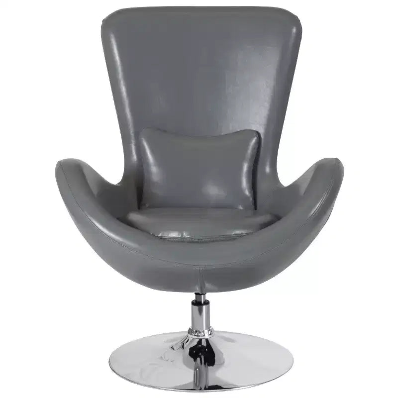 Emma and Oliver Swiveling Side Reception Chair with Back Pillow