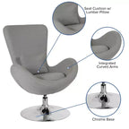 Emma and Oliver Swiveling Side Reception Chair with Back Pillow