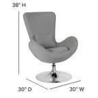Emma and Oliver Swiveling Side Reception Chair with Back Pillow