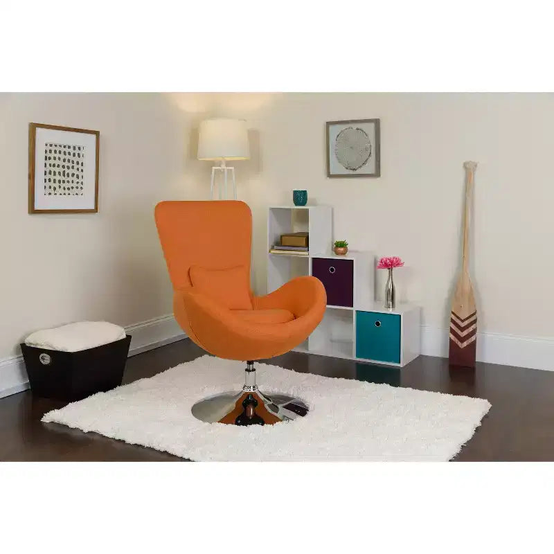 Emma and Oliver Swiveling Side Reception Chair with Back Pillow