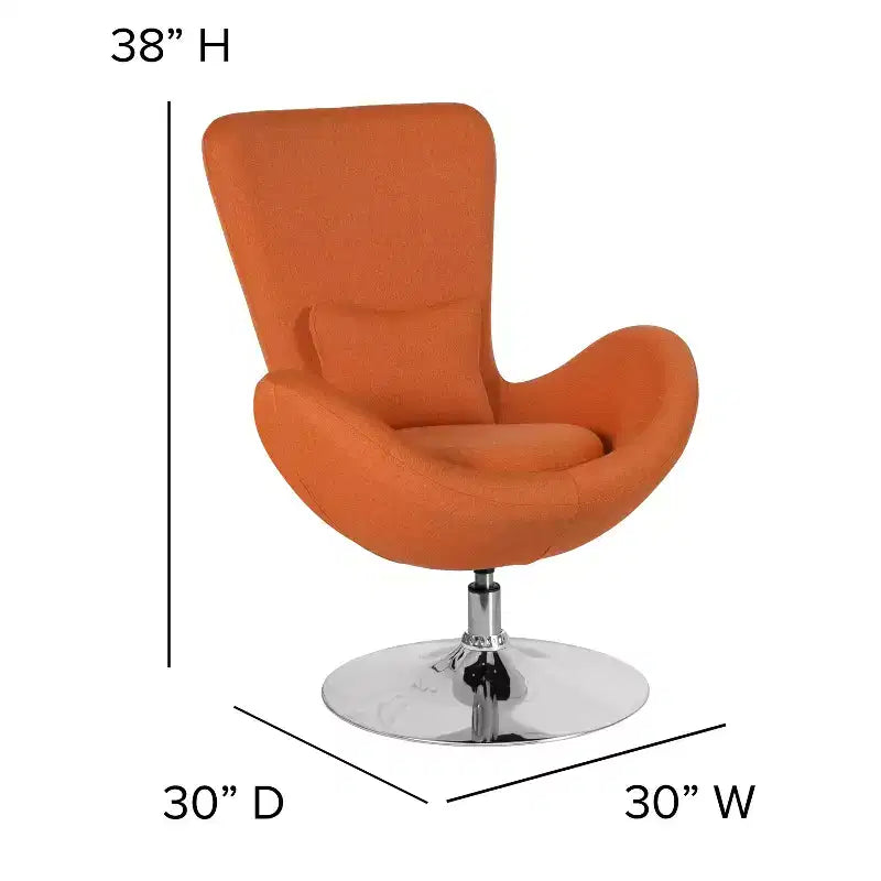 Emma and Oliver Swiveling Side Reception Chair with Back Pillow