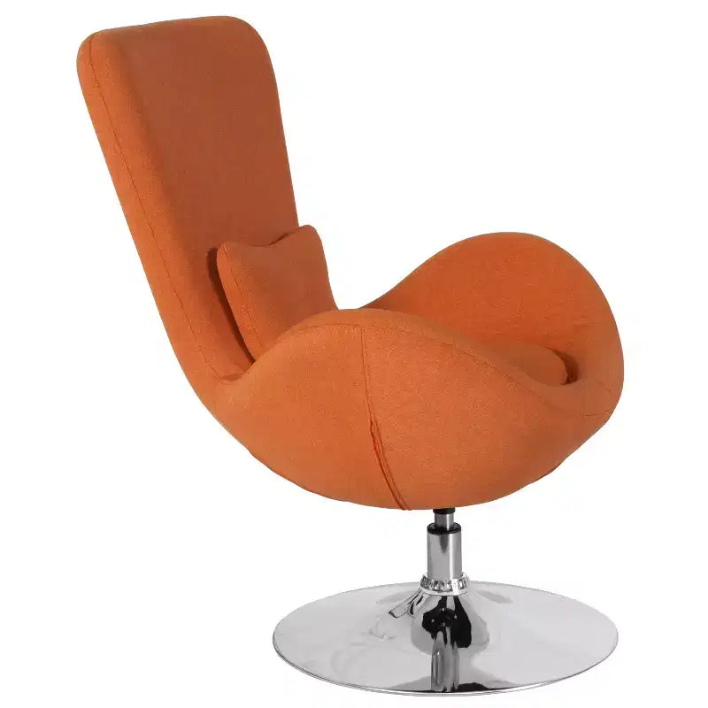 Emma and Oliver Swiveling Side Reception Chair with Back Pillow