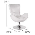 Emma and Oliver Swiveling Side Reception Chair with Back Pillow