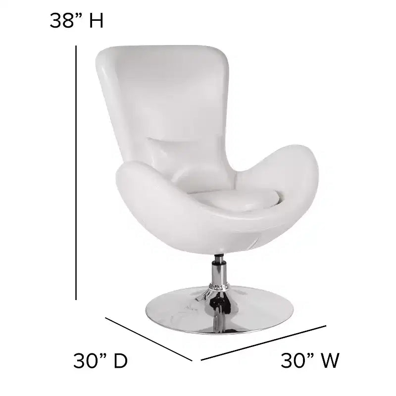 Emma and Oliver Swiveling Side Reception Chair with Back Pillow