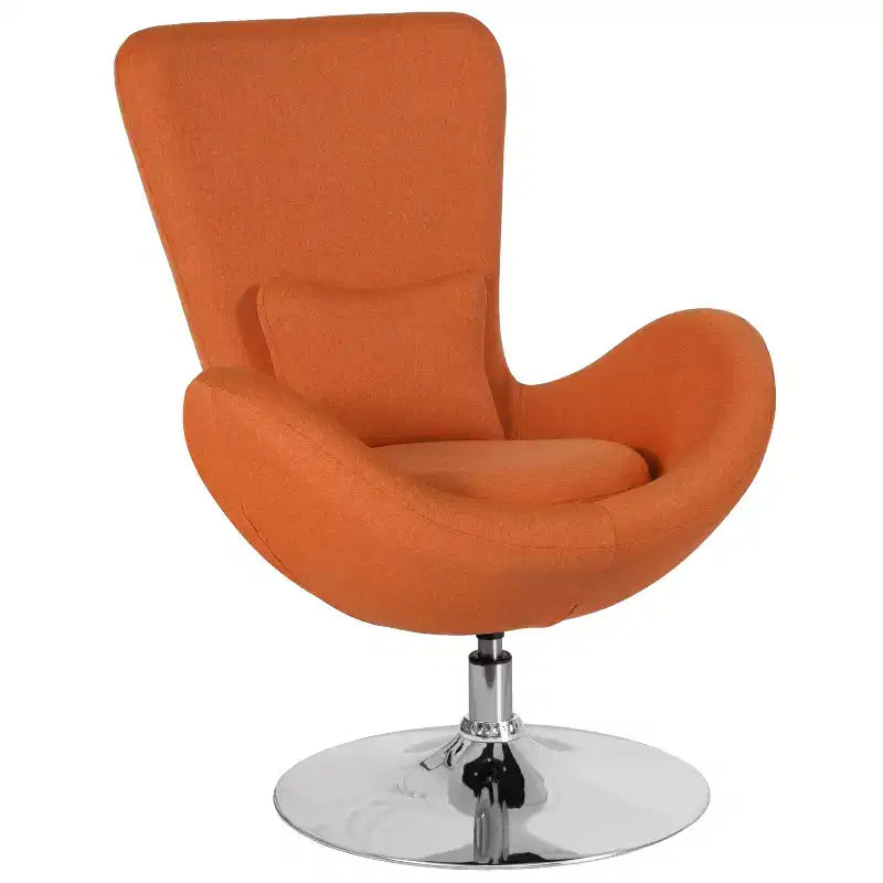 Emma and Oliver Swiveling Side Reception Chair with Back Pillow