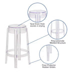 Emma and Oliver 25.75H Transparent Counter Height Stool