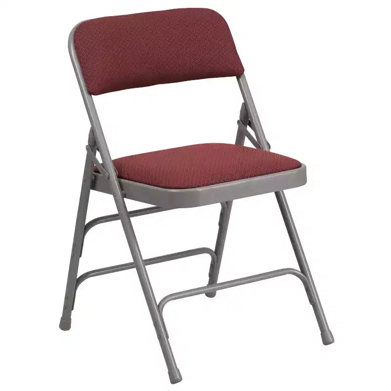 Chaise pliante en métal Emma and Oliver (lot de 2) avec assise en tissu pour la maison et le bureau, événements festifs