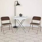 Chaise pliante en métal Emma and Oliver (lot de 2) avec assise en tissu pour la maison et le bureau, événements festifs