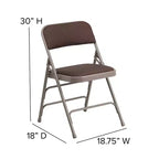 Chaise pliante en métal Emma and Oliver (lot de 2) avec assise en tissu pour la maison et le bureau, événements festifs