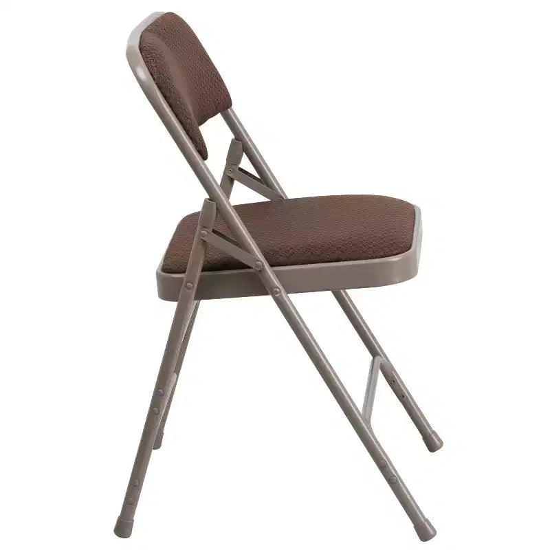 Chaise pliante en métal Emma and Oliver (lot de 2) avec assise en tissu pour la maison et le bureau, événements festifs