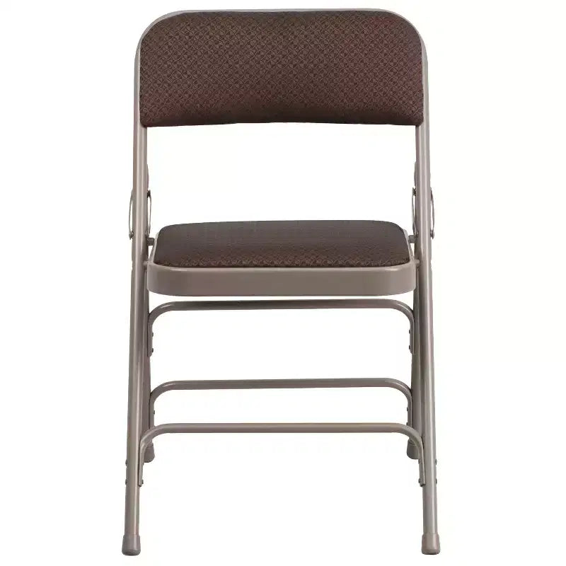 Chaise pliante en métal Emma and Oliver (lot de 2) avec assise en tissu pour la maison et le bureau, événements festifs