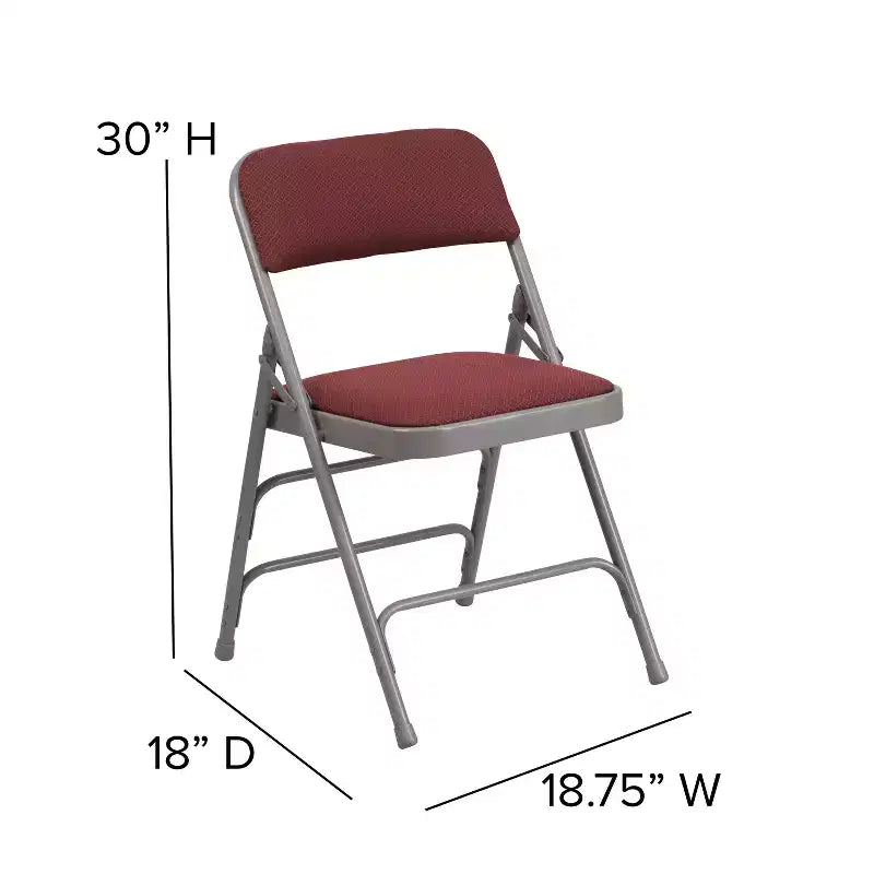 Chaise pliante en métal Emma and Oliver (lot de 2) avec assise en tissu pour la maison et le bureau, événements festifs