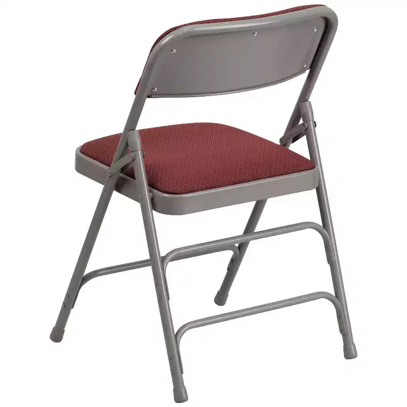 Chaise pliante en métal Emma and Oliver (lot de 2) avec assise en tissu pour la maison et le bureau, événements festifs