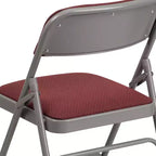 Chaise pliante en métal Emma and Oliver (lot de 2) avec assise en tissu pour la maison et le bureau, événements festifs