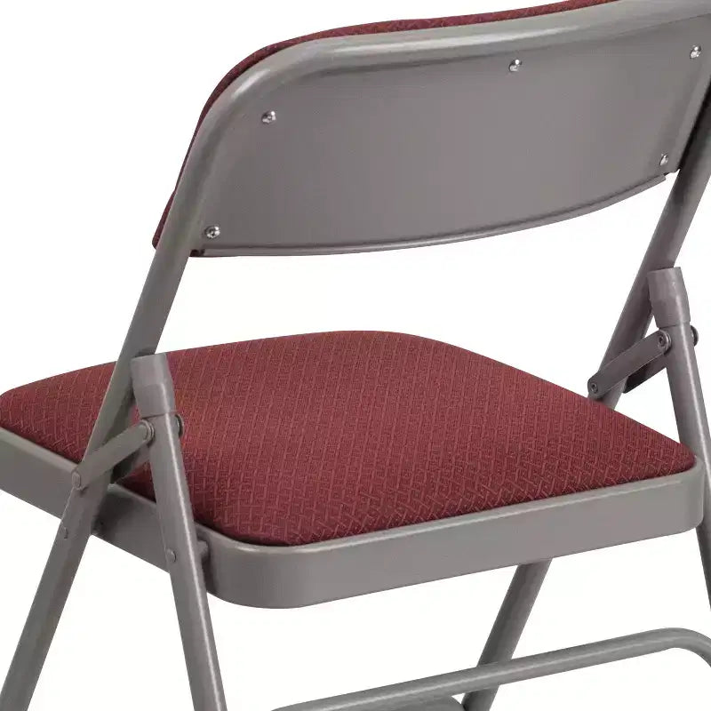 Chaise pliante en métal Emma and Oliver (lot de 2) avec assise en tissu pour la maison et le bureau, événements festifs