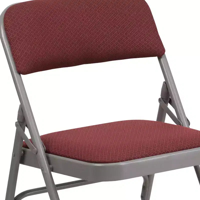 Chaise pliante en métal Emma and Oliver (lot de 2) avec assise en tissu pour la maison et le bureau, événements festifs