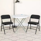 Chaise pliante en métal Emma and Oliver (lot de 2) avec assise en tissu pour la maison et le bureau, événements festifs