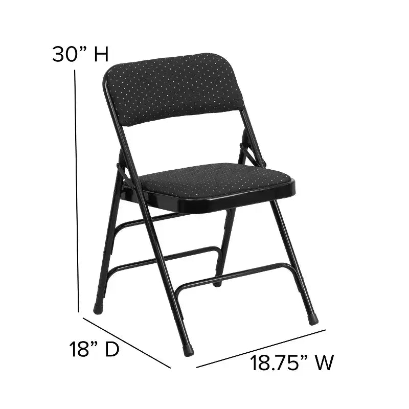 Chaise pliante en métal Emma and Oliver (lot de 2) avec assise en tissu pour la maison et le bureau, événements festifs