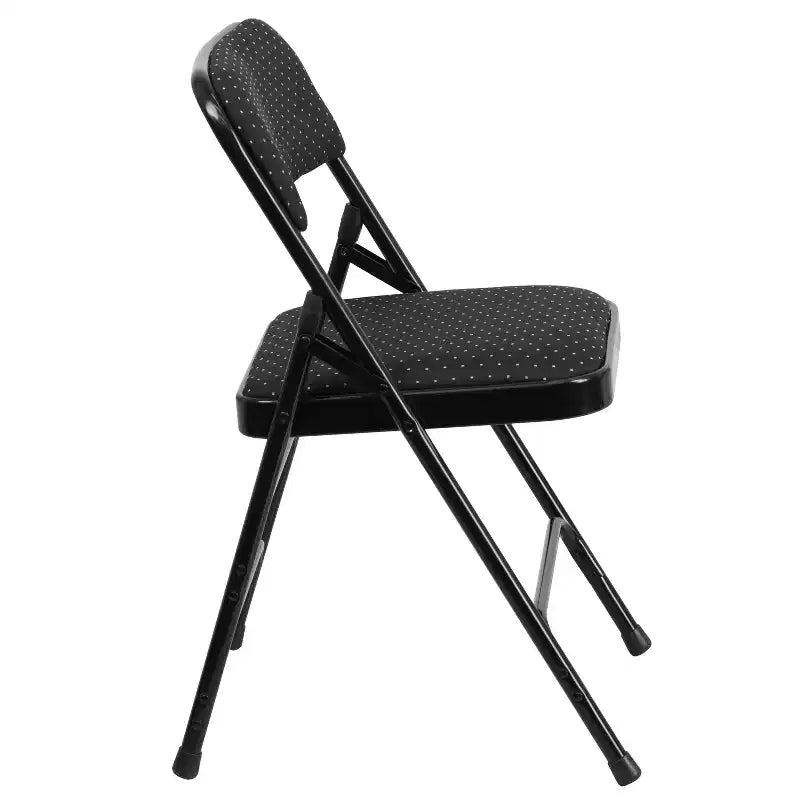 Chaise pliante en métal Emma and Oliver (lot de 2) avec assise en tissu pour la maison et le bureau, événements festifs