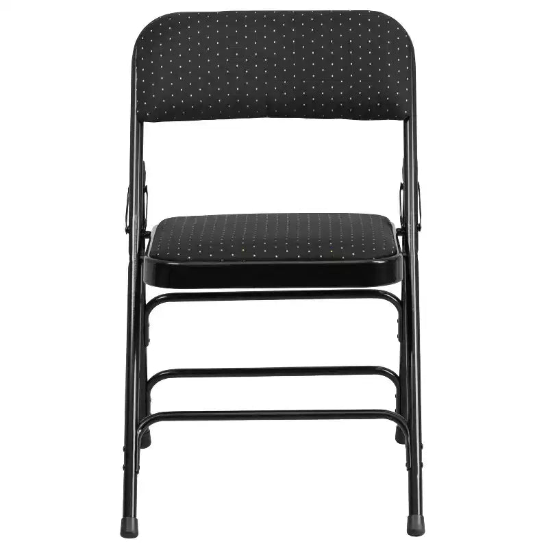 Chaise pliante en métal Emma and Oliver (lot de 2) avec assise en tissu pour la maison et le bureau, événements festifs