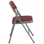 Chaise pliante en métal Emma and Oliver (lot de 2) avec assise en tissu pour la maison et le bureau, événements festifs