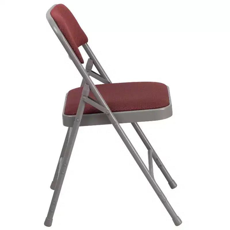 Chaise pliante en métal Emma and Oliver (lot de 2) avec assise en tissu pour la maison et le bureau, événements festifs