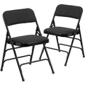 Chaise pliante en métal Emma and Oliver (lot de 2) avec assise en tissu pour la maison et le bureau, événements festifs