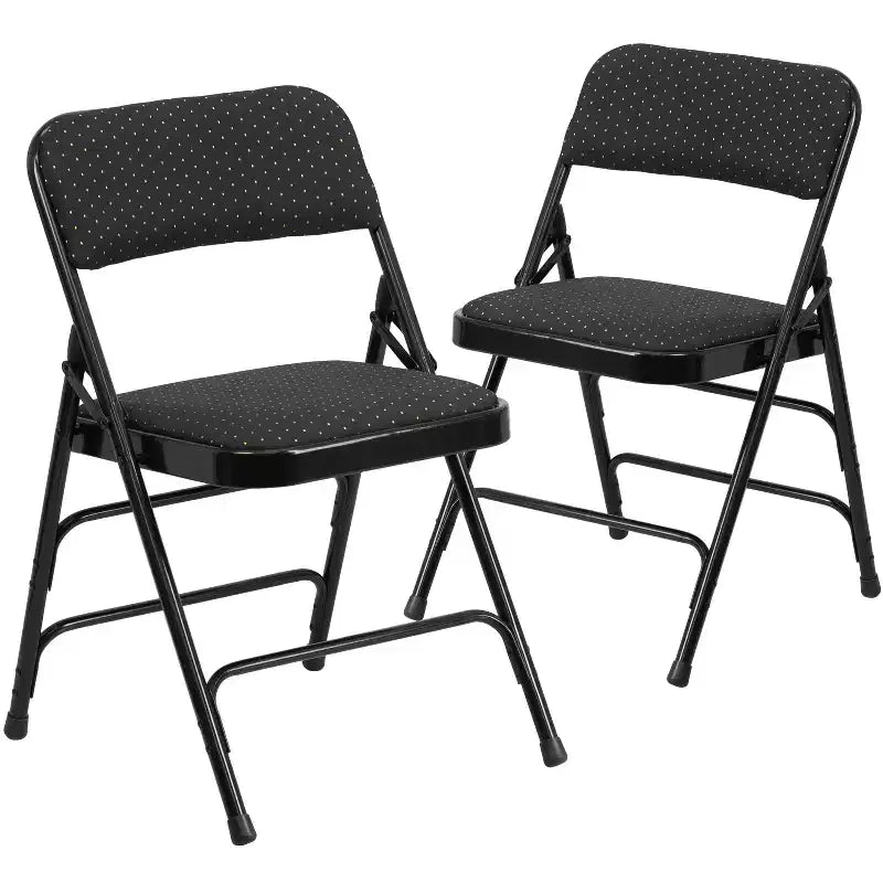 Chaise pliante en métal Emma and Oliver (lot de 2) avec assise en tissu pour la maison et le bureau, événements festifs
