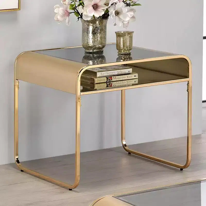 Milrix End Table with Glass Top - miBasics