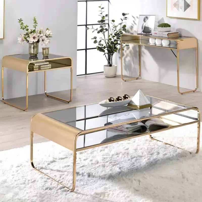 Milrix End Table with Glass Top - miBasics