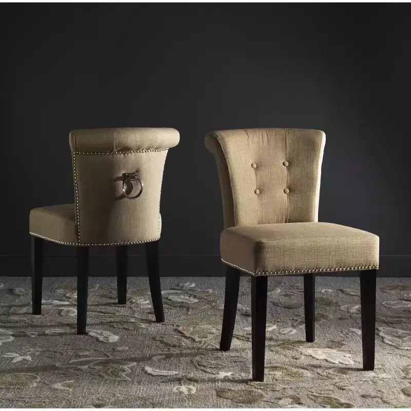 Chaise de salle à manger Sinclair 21 H avec garniture cloutée (lot de 2) - MCR4705 - Safavieh Couture