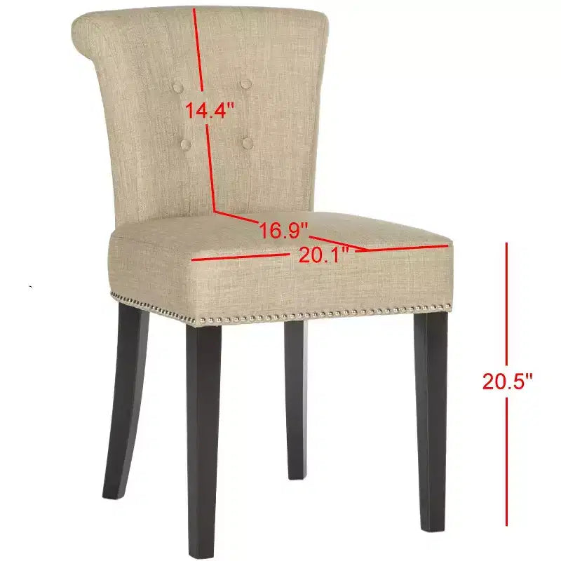 Chaise de salle à manger Sinclair 21 H avec garniture cloutée (lot de 2) - MCR4705 - Safavieh Couture