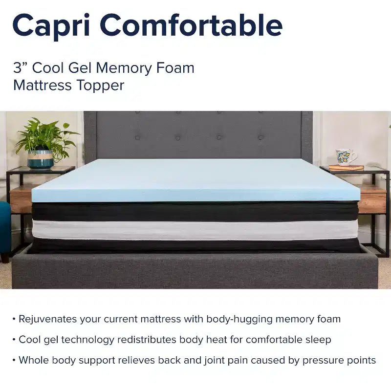 Emma et Oliver Ensemble matelas et surmatelas en mousse à mémoire de forme gel 10 pièces
