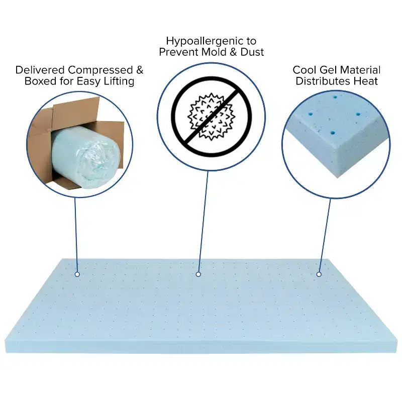 Emma et Oliver Ensemble matelas et surmatelas en mousse à mémoire de forme gel 10 pièces