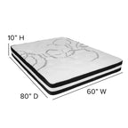 Emma et Oliver Ensemble matelas et surmatelas en mousse à mémoire de forme gel 10 pièces