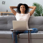 Tables de service pliantes pour télévision PJ Wood avec support de rangement compact, expresso, ensemble de 5 pièces - 36.38