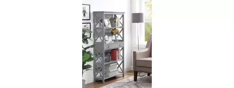 59,75 Bibliothèque 5 étagères avec tiroir Breighton Home Xavier