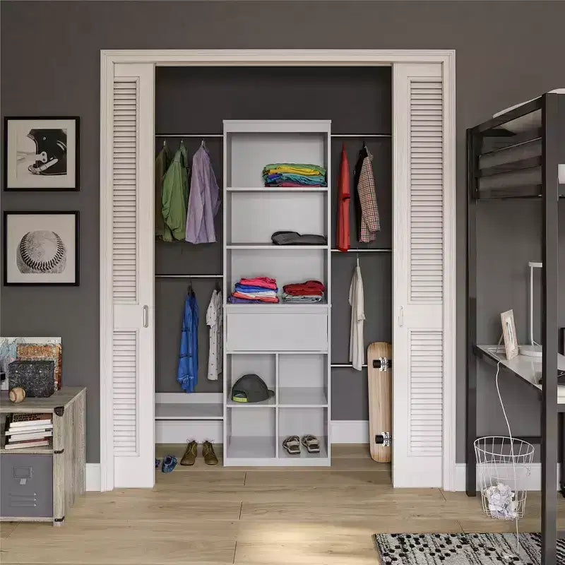 Max & Finn Grow with Me Adjustable Kids Closet Organizer System