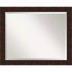 William Narrow Framed Bathroom Vanity Wall Mirror Bronze - Amanti Art