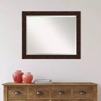 William Narrow Framed Bathroom Vanity Wall Mirror Bronze - Amanti Art
