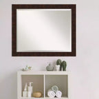 William Narrow Framed Bathroom Vanity Wall Mirror Bronze - Amanti Art