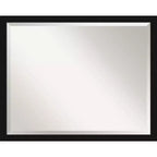 Avon Narrow Framed Bathroom Vanity Wall Mirror Black - Amanti Art