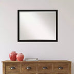 Avon Narrow Framed Bathroom Vanity Wall Mirror Black - Amanti Art