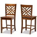 2pc Caron Wood Counter Stool Set - Baxton Studio