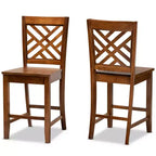 2pc Caron Wood Counter Stool Set - Baxton Studio